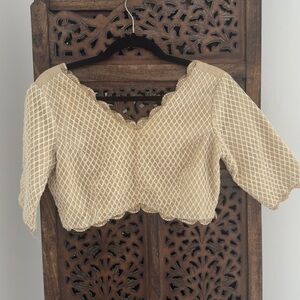 Designers Originals Indya luxe Cream embroidered sequin Saree Blouse